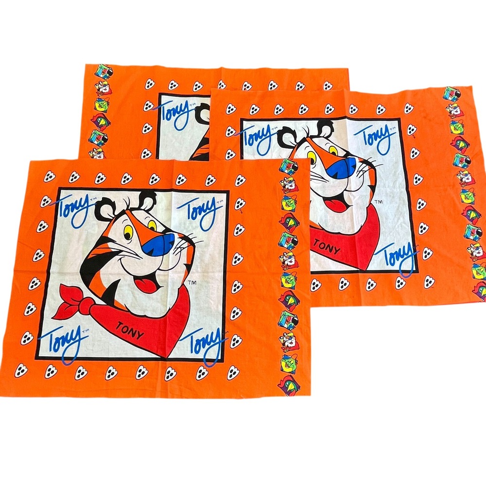 Vintage Kellogg's Tony the Tiger Fabric Squares Orange Cereal Promo‎ Mascot